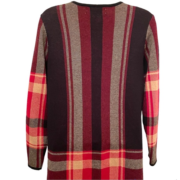 Jones Studio Cardigan Plaid Sweater Duster Long Size Small - Picture 8 of 10
